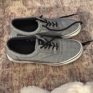 Gray Casual Lace-Up Sneakers